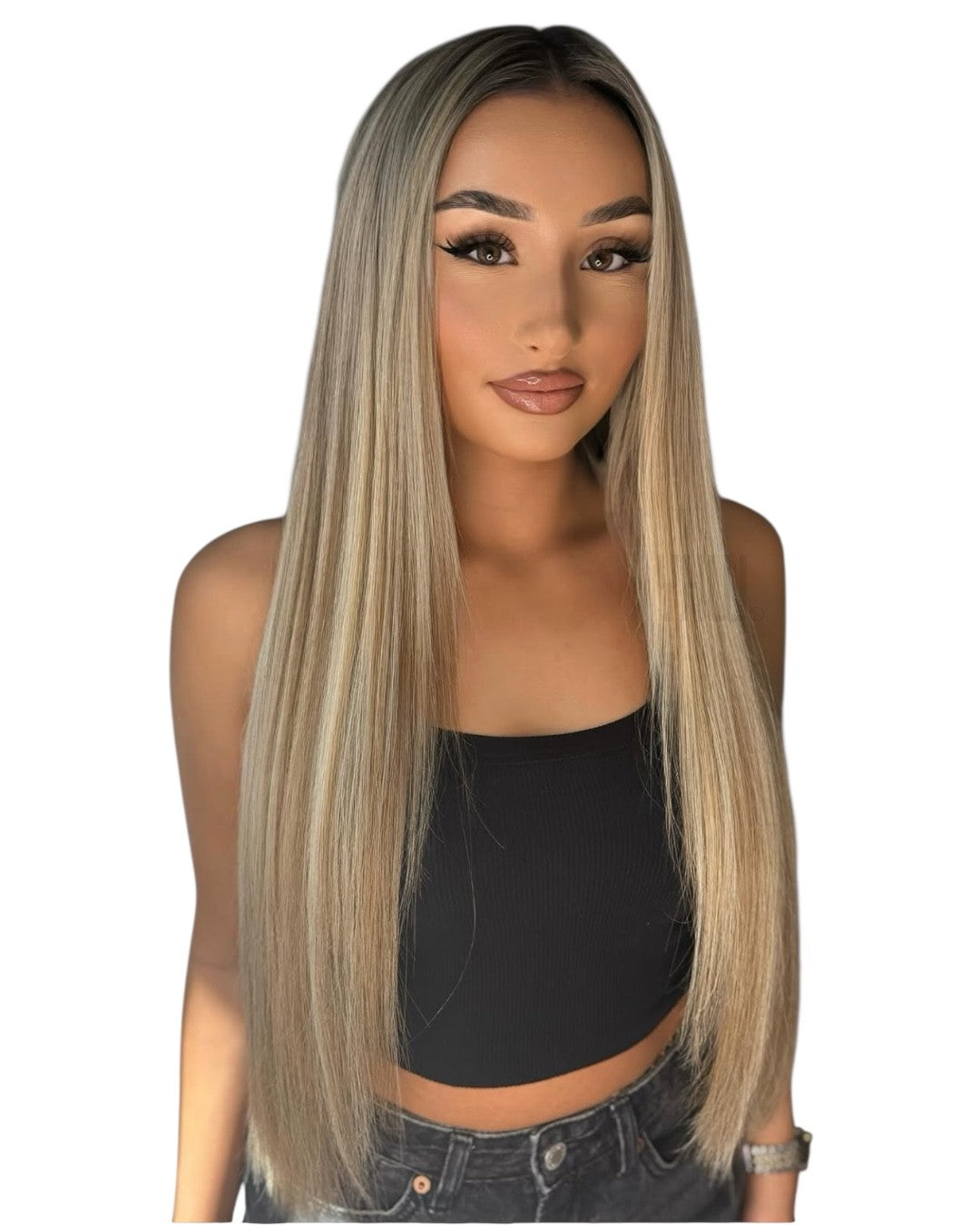 Butterfly Weft Extensions Farbe 613+14A Gesträhnt